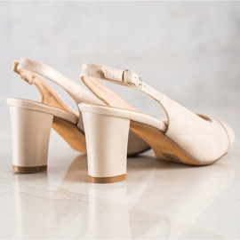 SHELOVET Elegantes sandalias de tacón beige 1