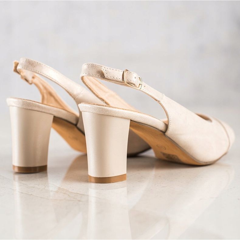 SHELOVET Elegantes sandalias de tacón beige 1