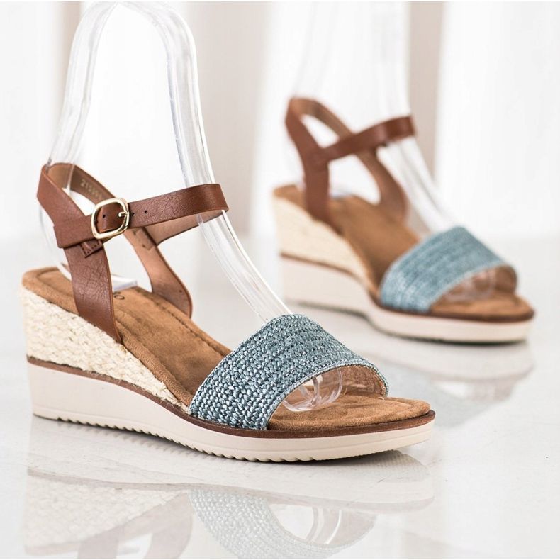 Evento Sandalias trenzadas ligeras Best Seller marrón azul 1
