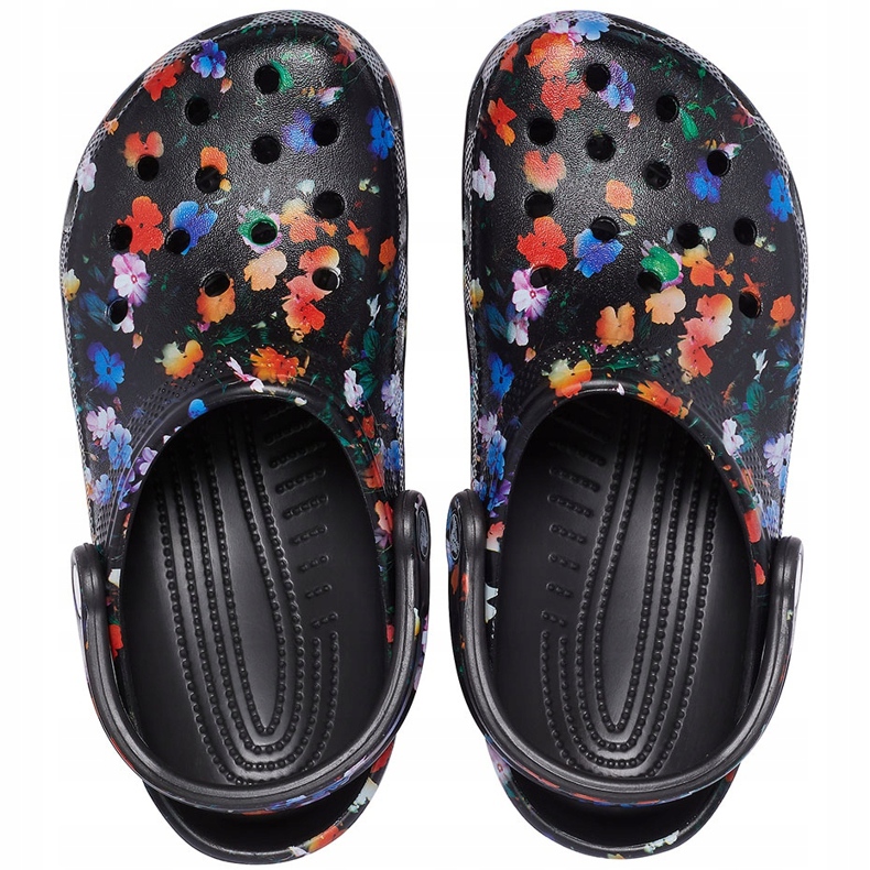 Zueco Crocs Classic Printed Floral para mujer de color negro 206376 0C4 multicolor 1