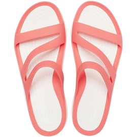 Pantuflas Crocs Mujer Swiftwater Coral-White 203998 6SL blanco multicolor 1
