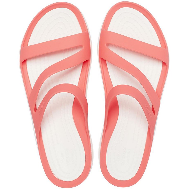 Pantuflas Crocs Mujer Swiftwater Coral-White 203998 6SL blanco multicolor 1
