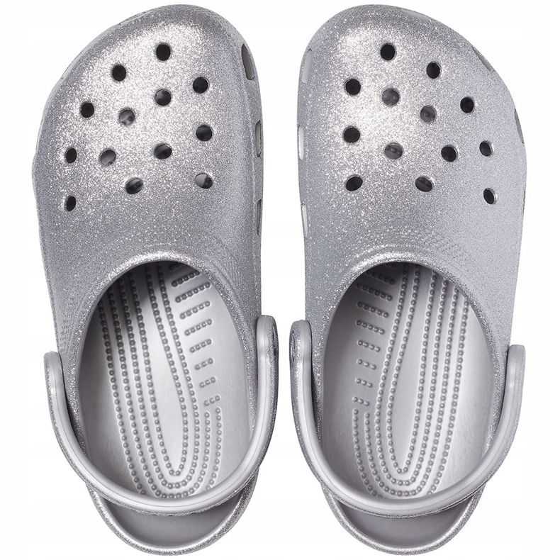 Zueco clásico con purpurina Silver Crocs para mujer 205942040 plata 1