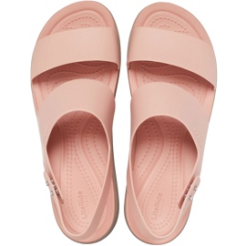 Sandalias Crocs mujer Brooklyn Low Wedge rosa-beige 206453 6RT 1