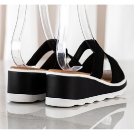 Weide Sandalias de cuña negro 2