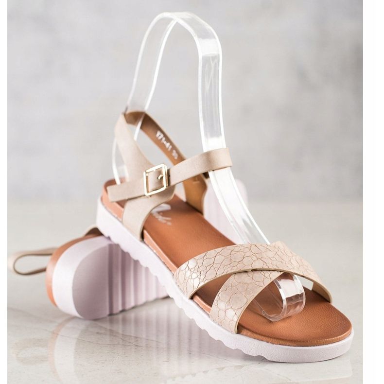 Weide Sandalias beige con cuero ecológico 2