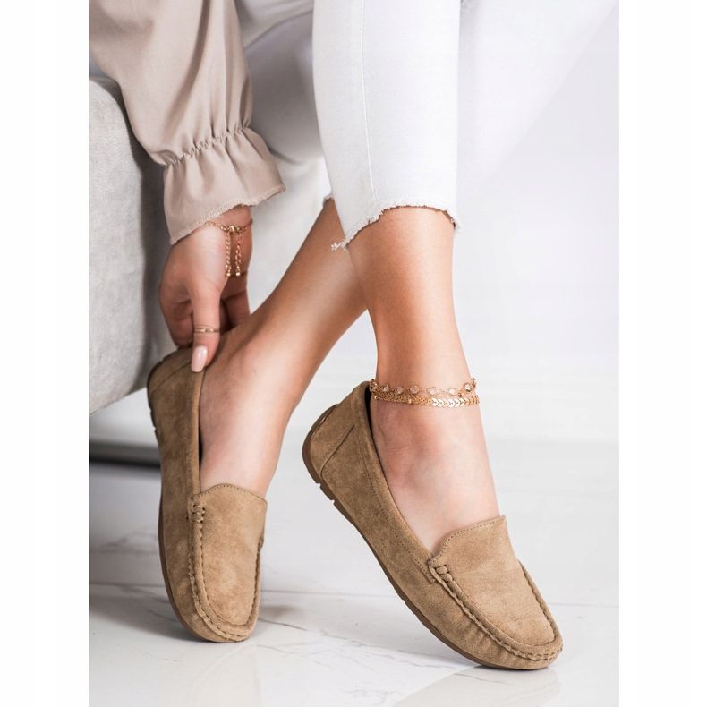 SHELOVET Mocasines beige con ante 2
