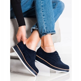 Renda Zapatos calados en la plataforma azul marino azul 2