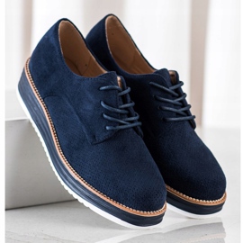 Renda Zapatos calados en la plataforma azul marino azul 3