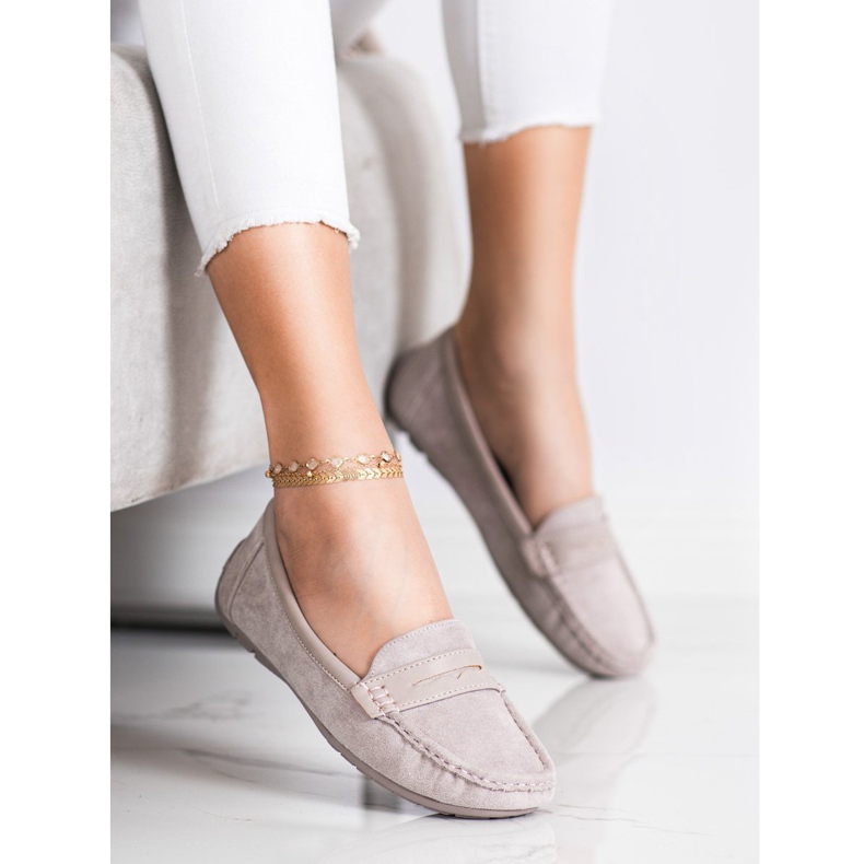 SHELOVET Mocasines grises cómodos 1