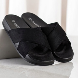 Cómodas zapatillas VINCEZA con purpurina negro 3