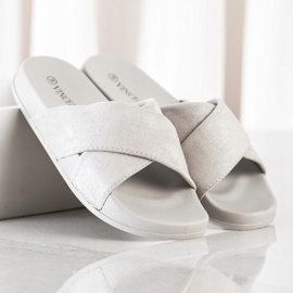 Cómodas zapatillas VINCEZA con purpurina gris 3