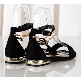 Sandalias Con Cadena Decorativa VINCEZA negro 2
