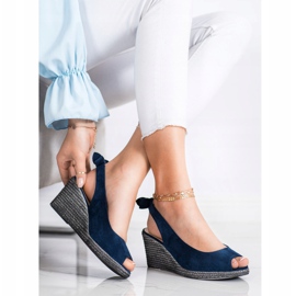 Sandalias sin cordones en la cuña VINCEZA azul marino azul 1