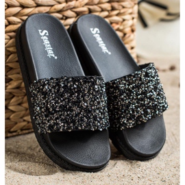 Seastar Zapatillas de moda en Paltform negro plata 4