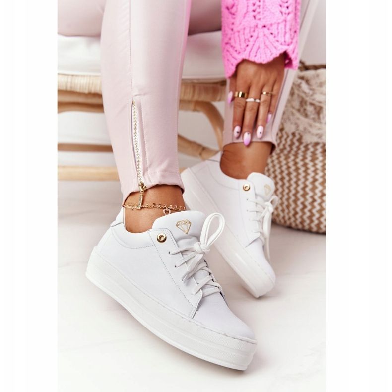 Zapatillas Mujer Piel En La Plataforma Blanco Nicole 2645 dorado 2
