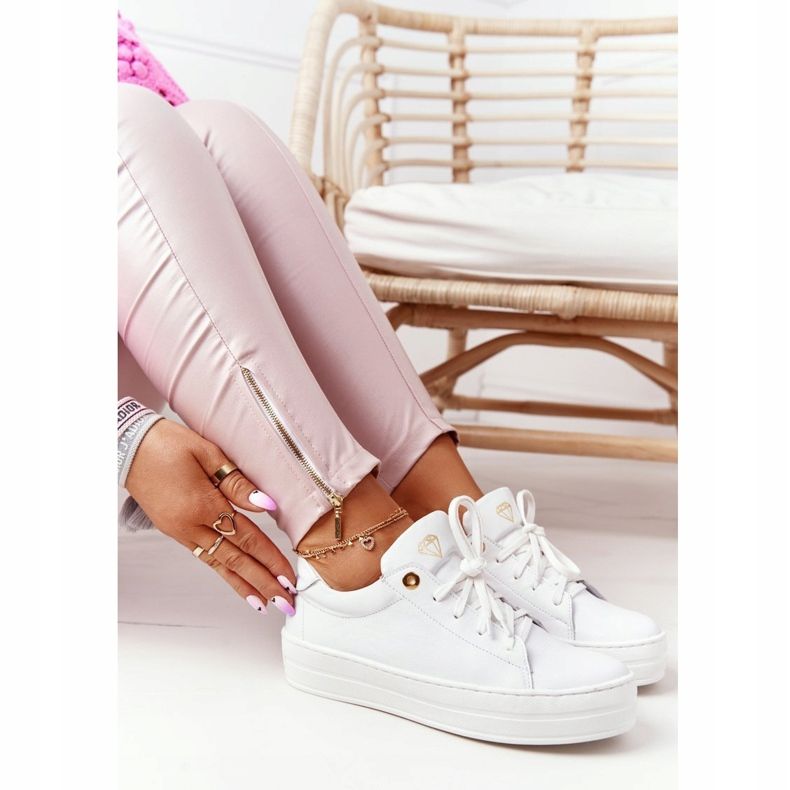 Zapatillas Mujer Piel En La Plataforma Blanco Nicole 2645 dorado 1