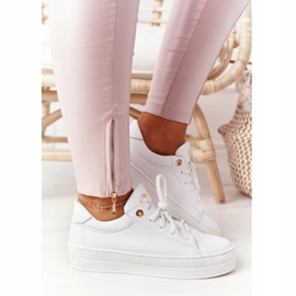 Zapatillas Mujer Piel En La Plataforma Blanco Nicole 2645 dorado 4