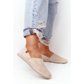 EVE Alpargatas De Mujer De Terciopelo Beige Vulcano 4