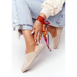 EVE Alpargatas De Mujer De Terciopelo Beige Vulcano 2