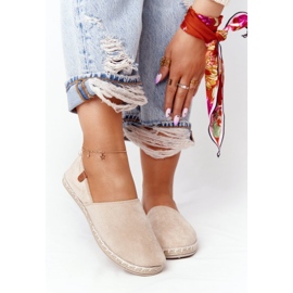 EVE Alpargatas De Mujer De Terciopelo Beige Vulcano 3