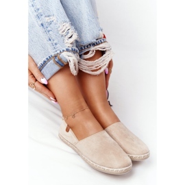 EVE Alpargatas De Mujer De Terciopelo Beige Vulcano 5
