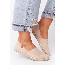 EVE Alpargatas De Mujer De Terciopelo Beige Vulcano 6