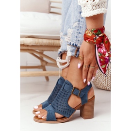 EVE Sandalias caladas en una barra azul Hey Lover multicolor verde 4