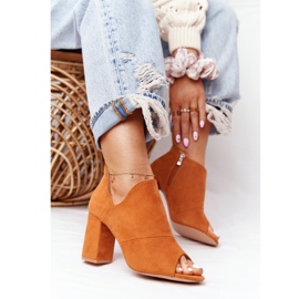 Botas de gamuza de primavera en un poste Vinceza 21-17095 Camel marrón 2