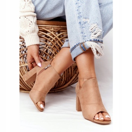 Botas de gamuza de primavera en un poste Vinceza 21-17095 Beige 4