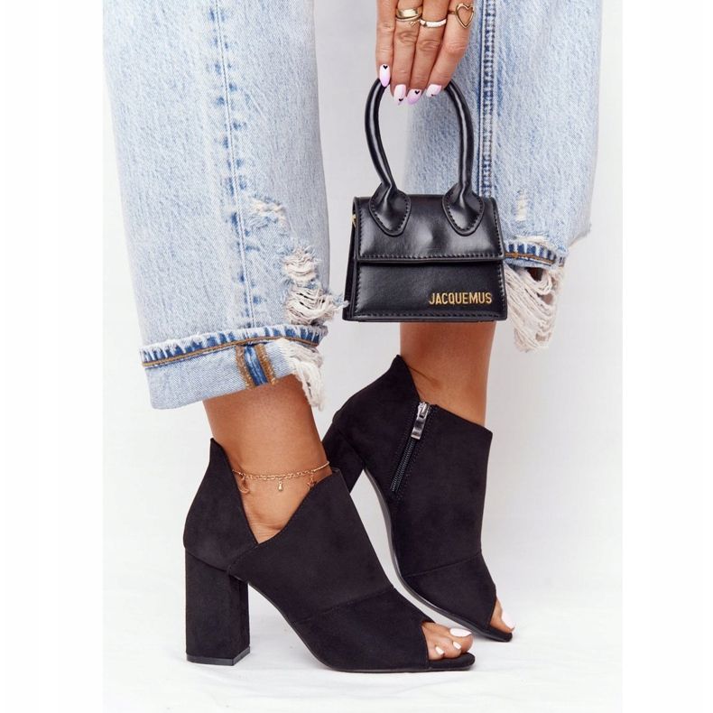 Botas de gamuza de primavera en un poste Vinceza 21-17095 Negro 2