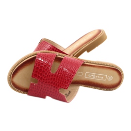 Filippo Flip de folletos de color rojo brillante de las mujeres 4
