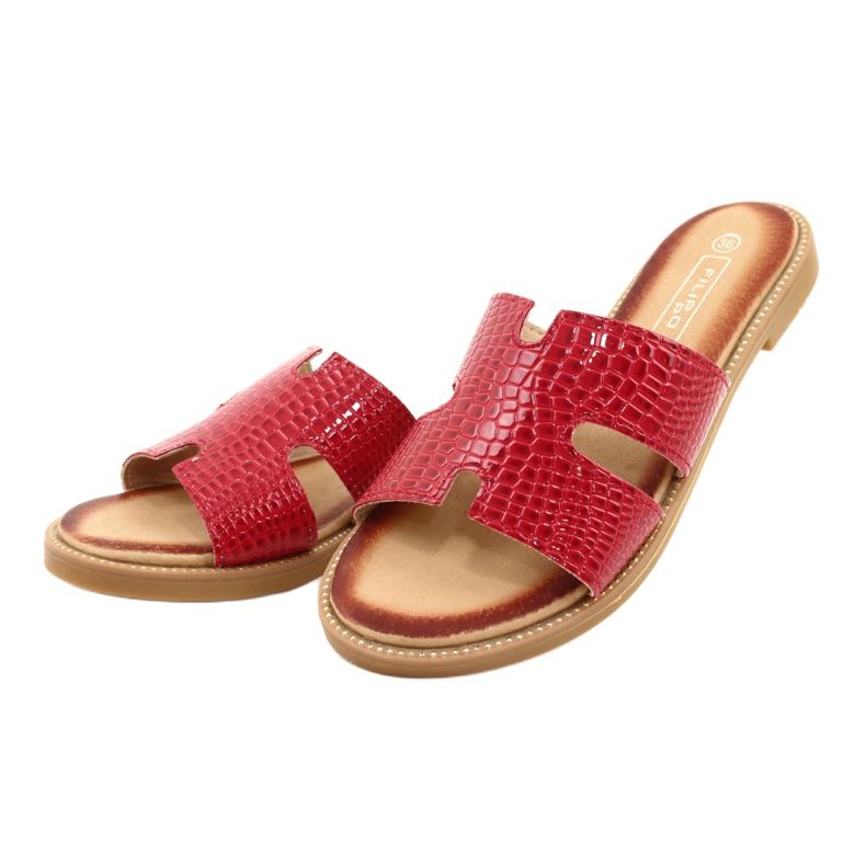 Filippo Flip de folletos de color rojo brillante de las mujeres 2