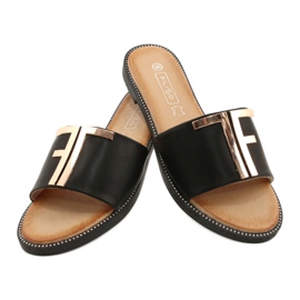 Filippo Zapatillas de mujer de moda Negras y Doradas DK2103 negro 3