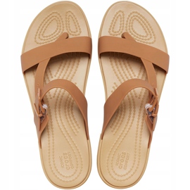 Sandalias Crocs Mujer Tulum Toe Post Caramel 206108277 marrón multicolor 1