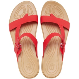 Pantuflas Crocs Mujer Tulum Toe Post rojo 206108 8C1 1