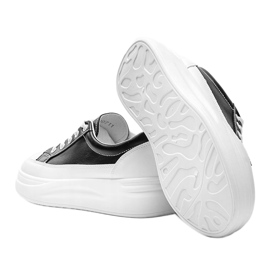 Zapatillas blancas y negras con suela gruesa de Kelsi negro 3