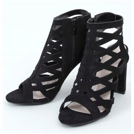Sandalias de tacón caladas negras AT-0666-L Black negro 2