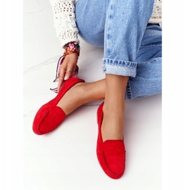 Mocasines de ante Sergio Leone MK722 Rojo 3