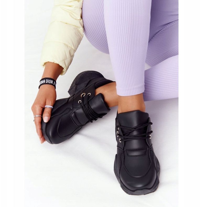 PS1 Zapatillas de mujer con suela burbujeante negra masiva negro 2