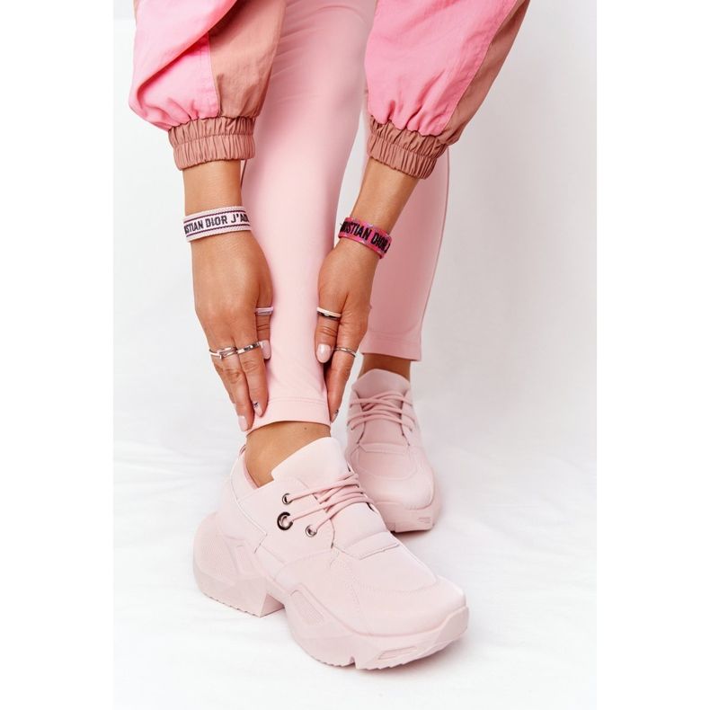 PS1 Zapatillas de mujer en una suela masiva rosa burbujeante 2