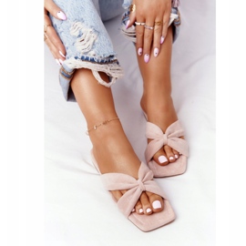 PS1 Pantuflas Mujer Terciopelo Rosa Vanilla Sky beige rosado 4