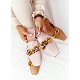 Pantuflas Beige Con Palas Y Cadena Beige Llámame 8