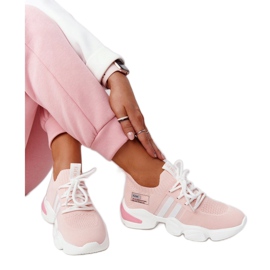 Calcetines deportivos de mujer GOE HH2N4019 Rosa blanco 3
