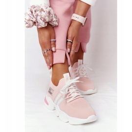 Calcetines deportivos de mujer GOE HH2N4019 Rosa blanco 2