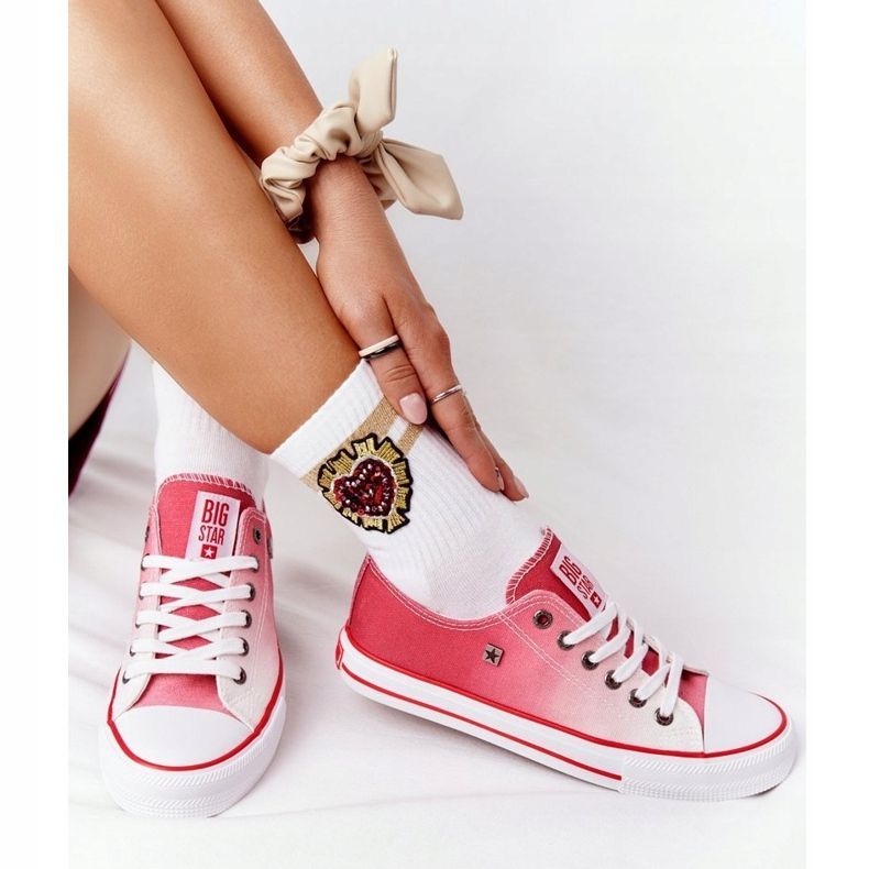 Zapatillas de Mujer Big Star HH274130 Ombre Red blanco 1 Zapatillas de Mujer Big Star HH274130 Ombre Red blanco 1