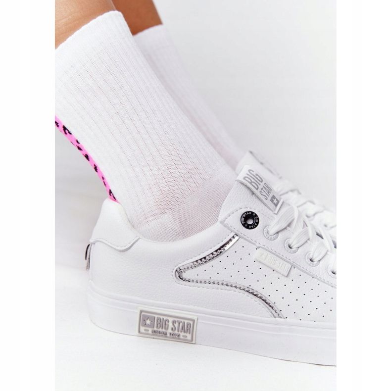Zapatillas Mujer Piel Big Star HH274075 Blanco y Plateado 1