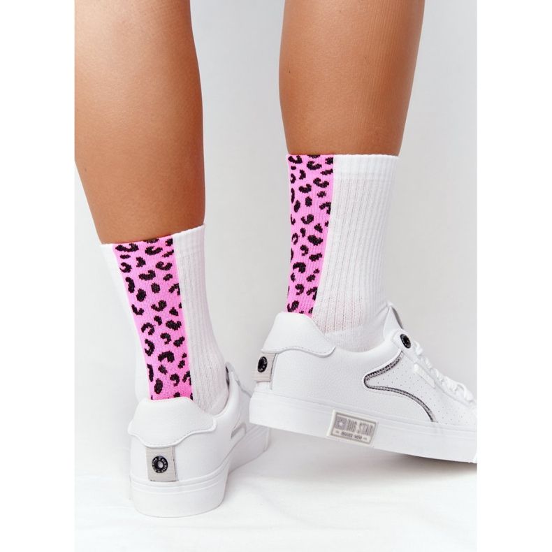 Zapatillas Mujer Piel Big Star HH274075 Blanco y Plateado 2