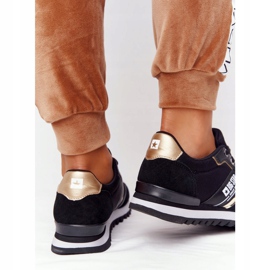 Zapatos deportivos de mujer Memory Foam Big Star HH274272 Negro dorado 1