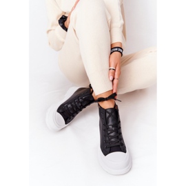 Zapatillas de mujer de piel negra Trissy con suela grande negro 2